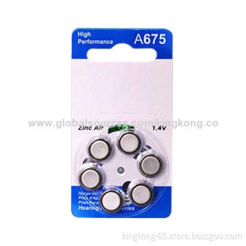 PR44 Hearing Aid Batteries for BTE Batteries, 630mAh Super Long Lifetime, Low-internal Resistance